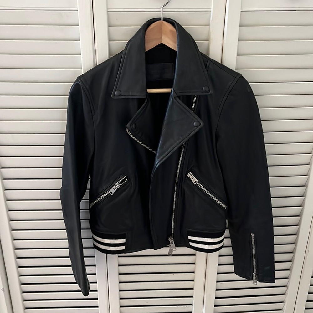 Balfern Leather Bomber Jacket black US 4